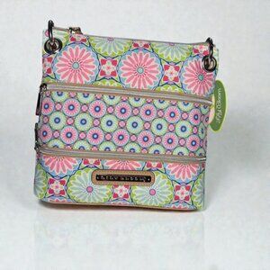 Lily Bloom Denise Crossbody Bag Purse Eco Friendly Floral Starburst Colorful Fun